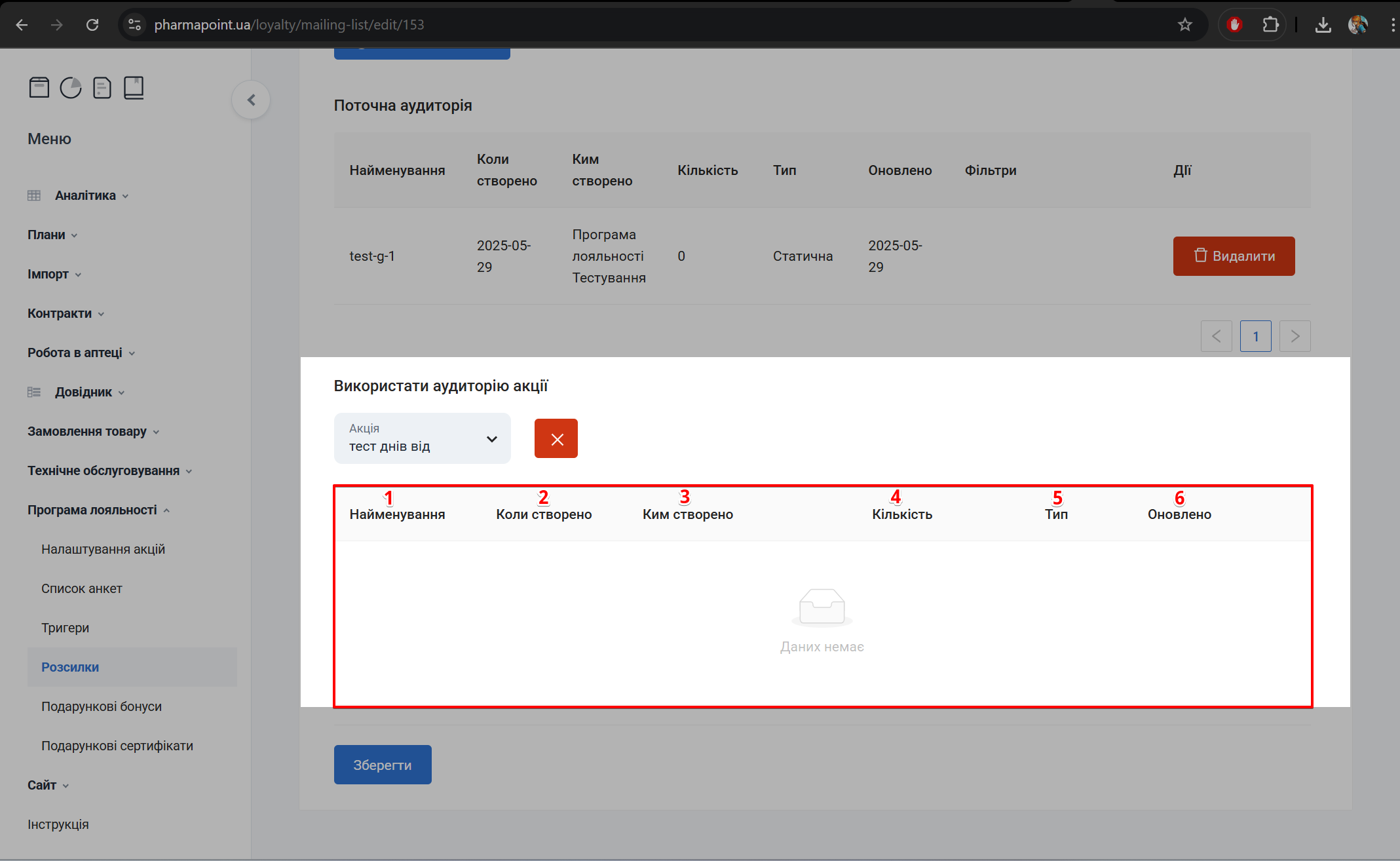 Шаблон розсилки